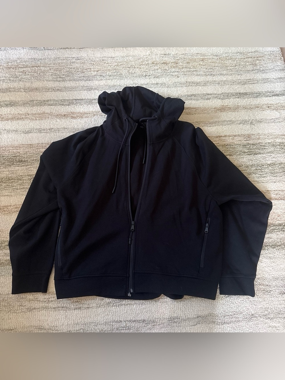 Women’s Black Full-Zip Hooded Sweater